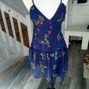 Romeo and Juliet Couture Navy Blue Floral Dress